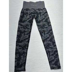 NVGTN Camo Seamless High Waist Leggings XS Gray/Black Nylon Spandex Blend